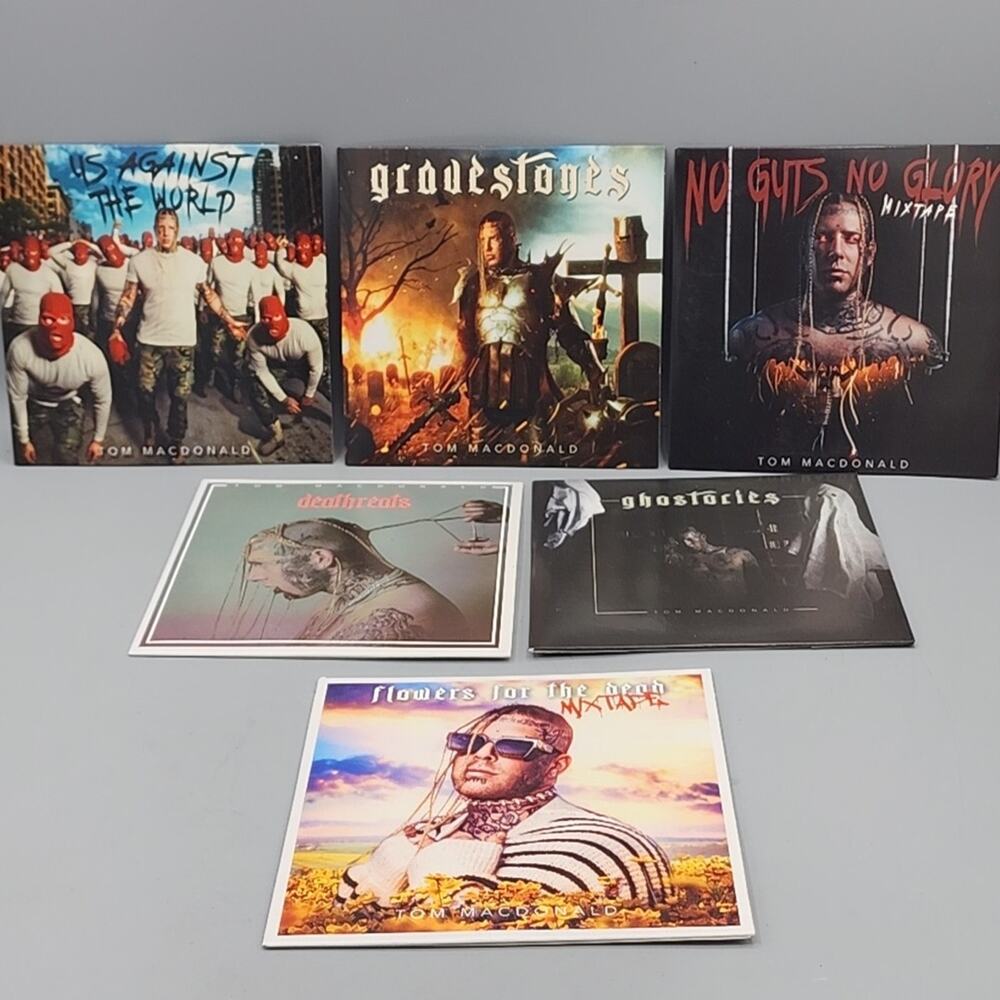 Tom MacDonald Lot of 6 CDs with Original Sleeves Ghoststories Deathreats No Guts